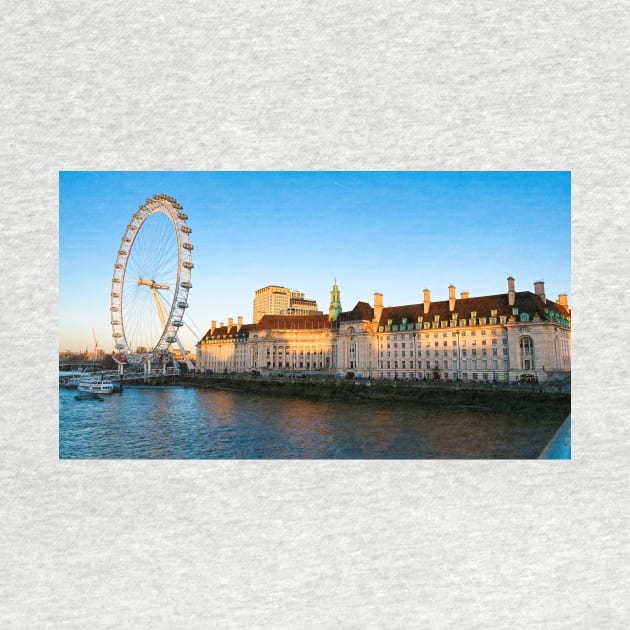 London Eye Gorgeous Sundown Near River Thames by fantastic-designs